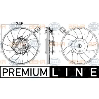 Ventilateur, refroidissement du moteur HELLA 8EW 351 104-541