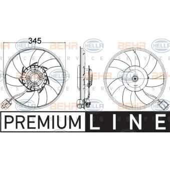 Ventilateur, refroidissement du moteur HELLA 8EW 351 104-551