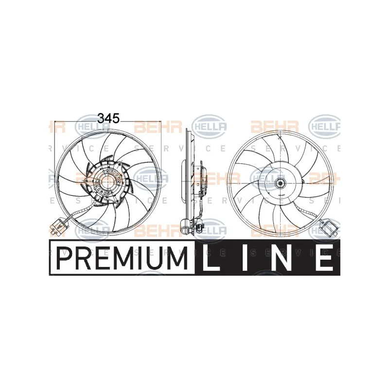 Ventilateur, refroidissement du moteur HELLA 8EW 351 104-551