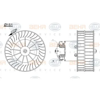 Pulseur d'air habitacle HELLA 8EW 351 104-771