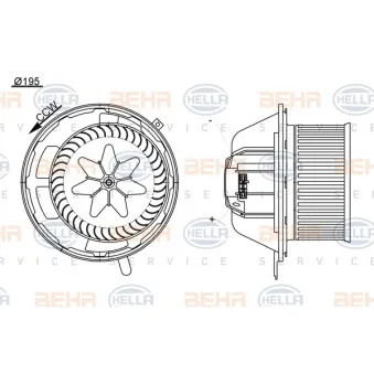 Pulseur d'air habitacle HELLA 8EW 351 104-791