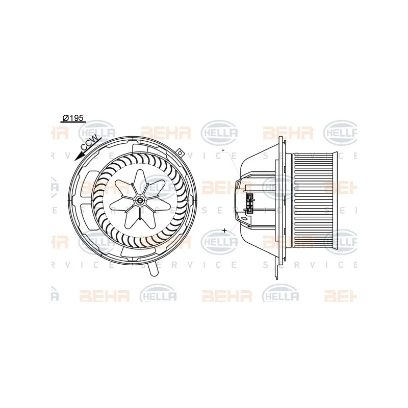 Pulseur d'air habitacle HELLA 8EW 351 104-791