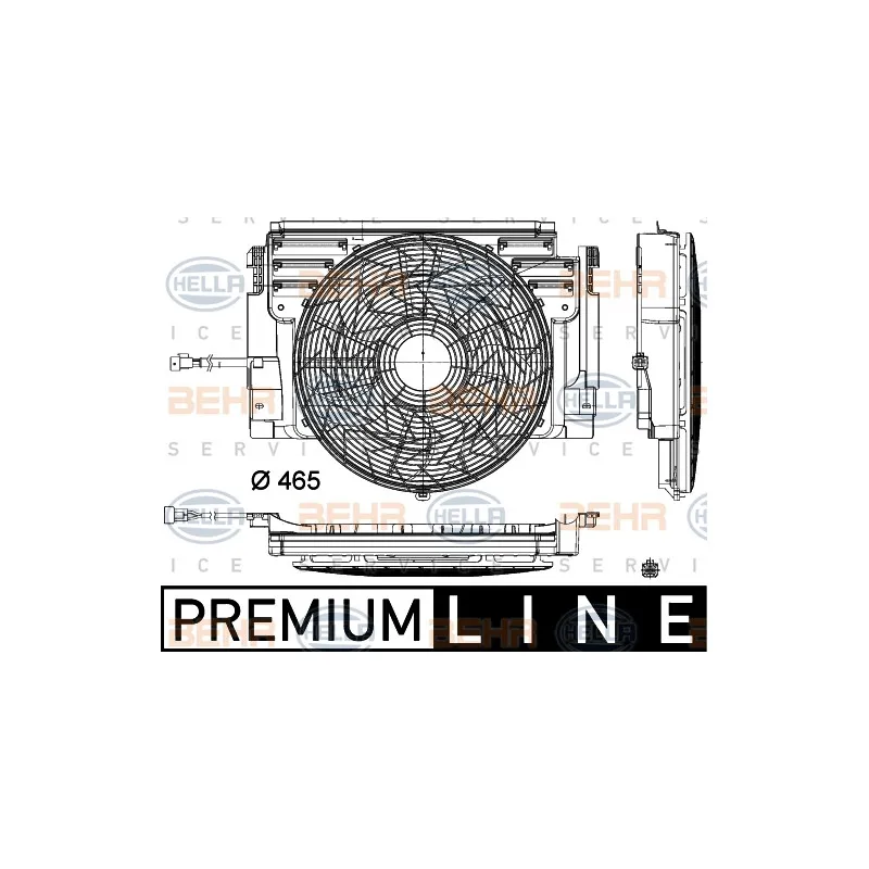 Ventilateur, refroidissement du moteur HELLA 8EW 351 105-101