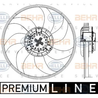Ventilateur, refroidissement du moteur HELLA 8EW 351 150-681