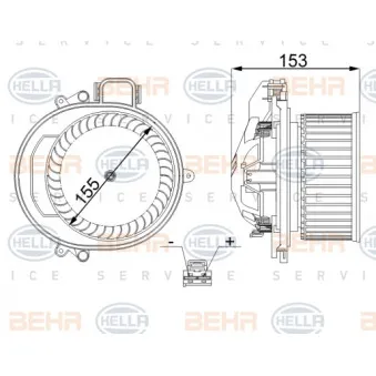 Pulseur d'air habitacle HELLA 8EW 351 150-754