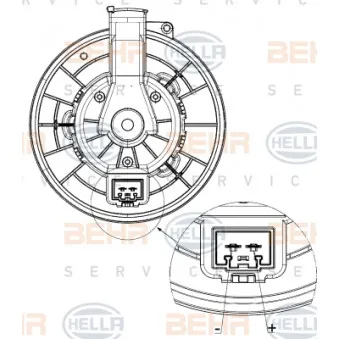 Pulseur d'air habitacle HELLA 8EW 351 150-781