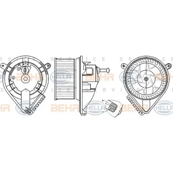 Pulseur d'air habitacle HELLA 8EW 351 304-021