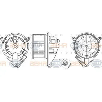 Pulseur d'air habitacle HELLA 8EW 351 304-041
