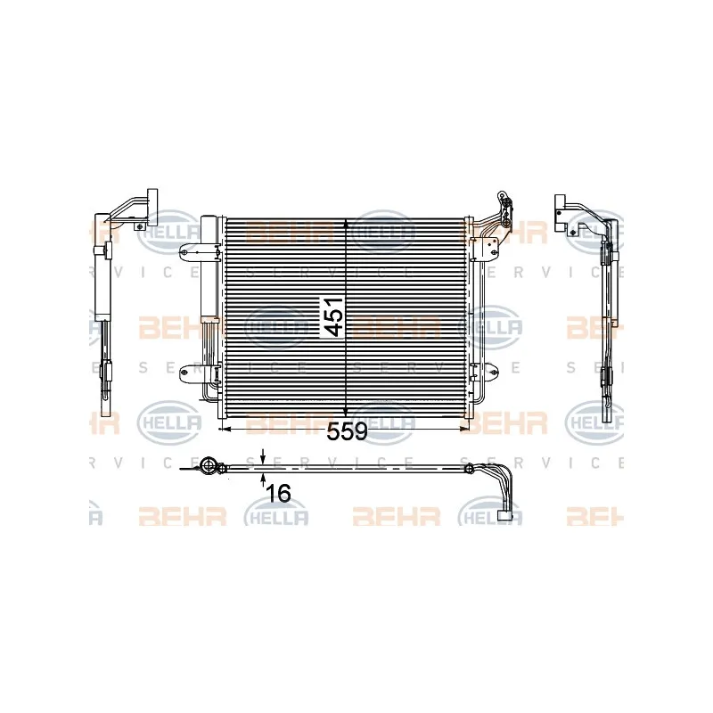 Condenseur, climatisation HELLA 8FC 351 000-814