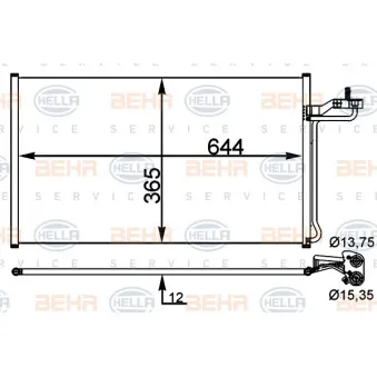 Condenseur, climatisation HELLA 8FC 351 001-734
