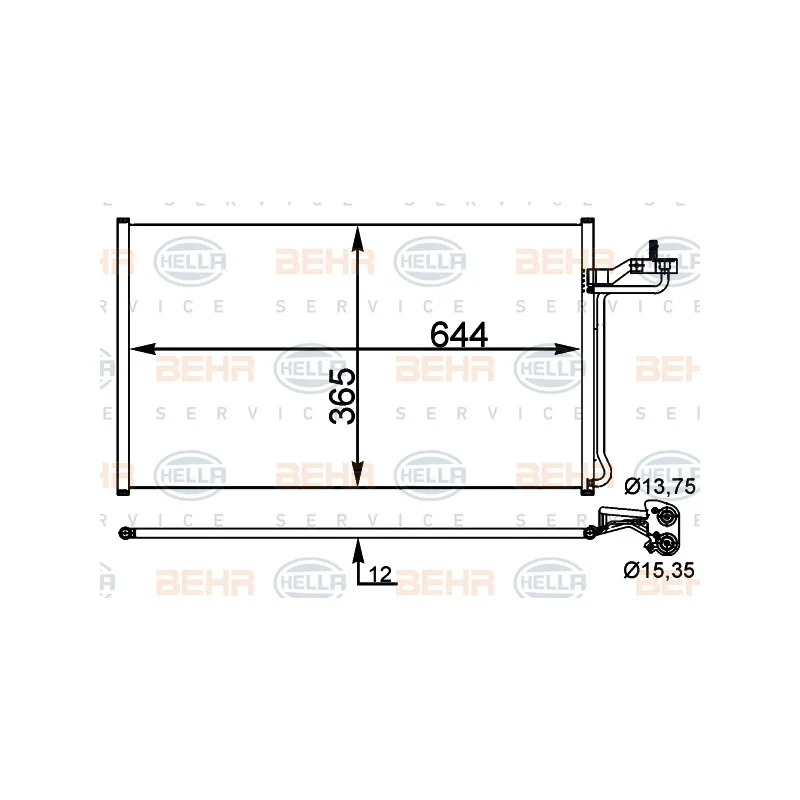 Condenseur, climatisation HELLA 8FC 351 001-734