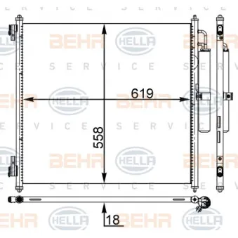 Condenseur, climatisation HELLA 8FC 351 003-694
