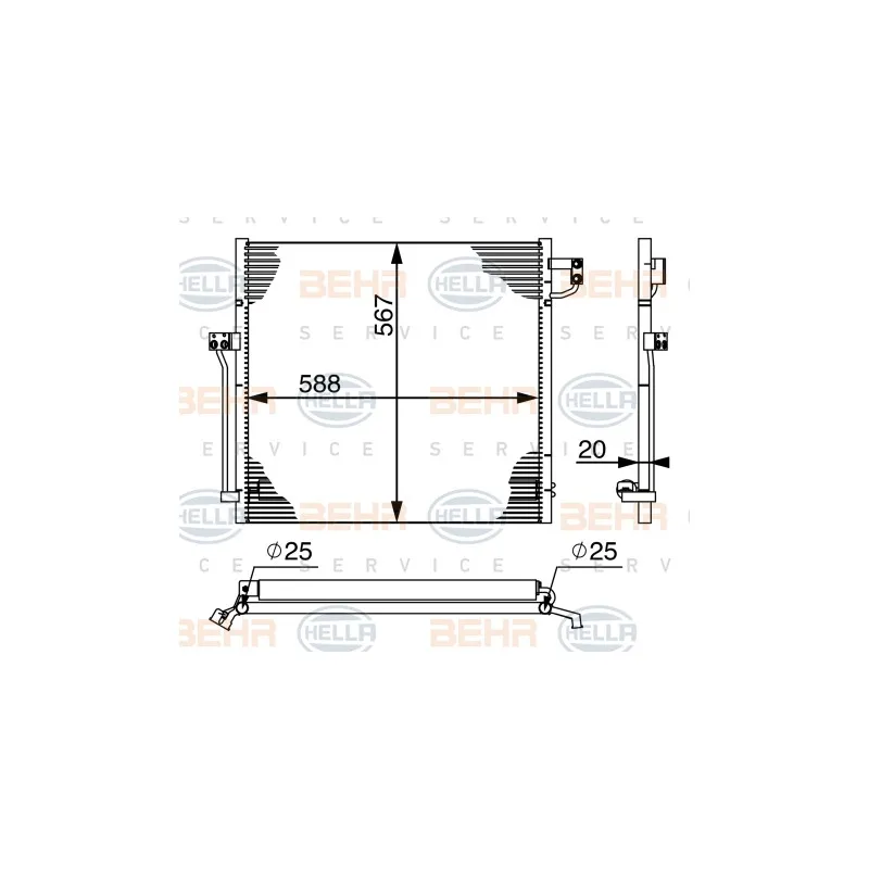 Condenseur, climatisation HELLA 8FC 351 004-574