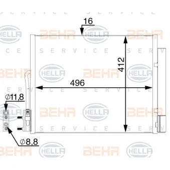 Condenseur, climatisation HELLA 8FC 351 005-454