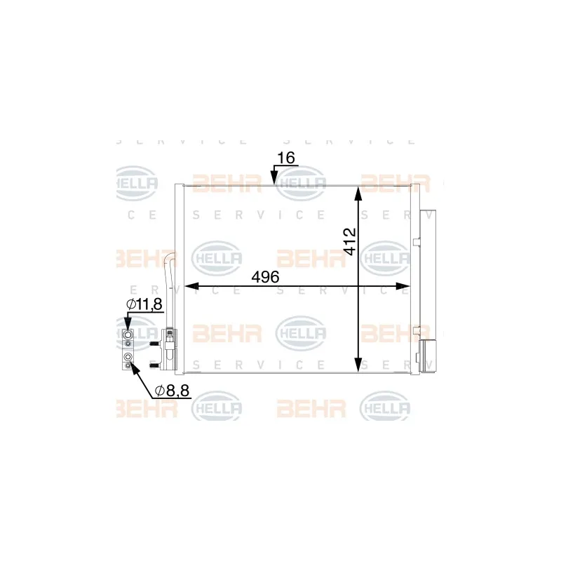 Condenseur, climatisation HELLA 8FC 351 005-454
