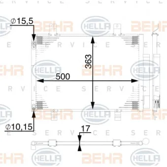 Condenseur, climatisation HELLA 8FC 351 008-674