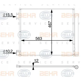 Condenseur, climatisation HELLA 8FC 351 008-684
