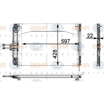 Condenseur, climatisation HELLA 8FC 351 035-461