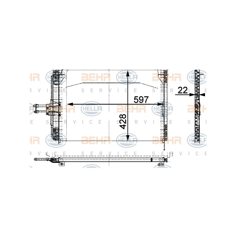 Condenseur, climatisation HELLA 8FC 351 035-461
