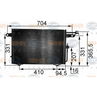 Condenseur, climatisation HELLA 8FC 351 035-531