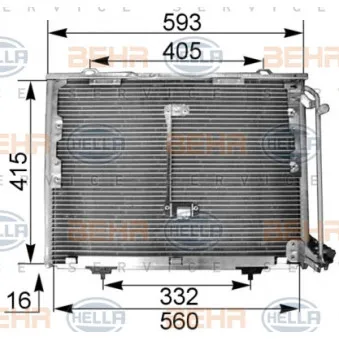 Condenseur, climatisation HELLA 8FC 351 036-014