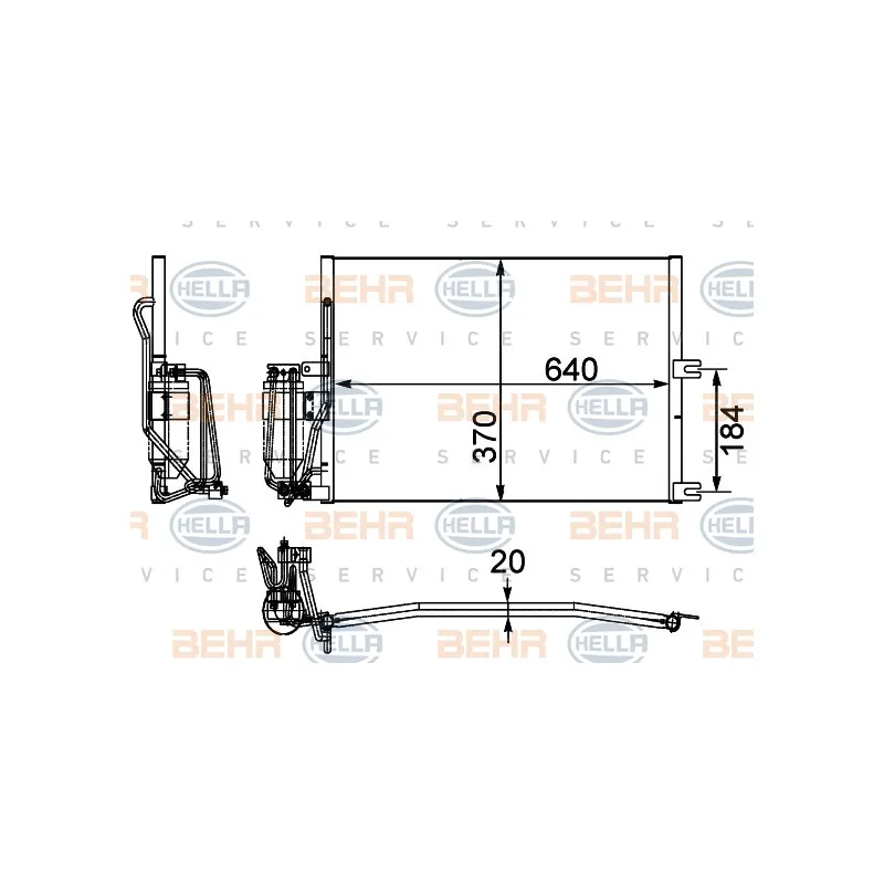 Condenseur, climatisation HELLA 8FC 351 036-031