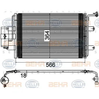 Condenseur, climatisation HELLA 8FC 351 036-384
