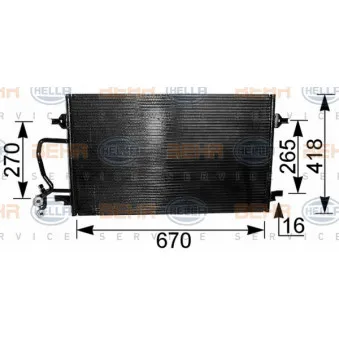 Condenseur, climatisation HELLA 8FC 351 036-391