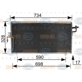 Condenseur, climatisation HELLA 8FC 351 036-511