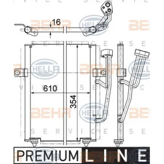 Condenseur, climatisation HELLA 8FC 351 036-671