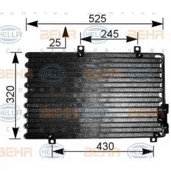 Condenseur, climatisation HELLA 8FC 351 036-741