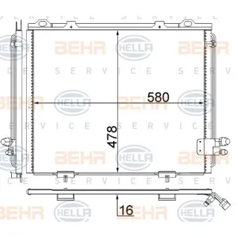 Condenseur, climatisation HELLA 8FC 351 036-761