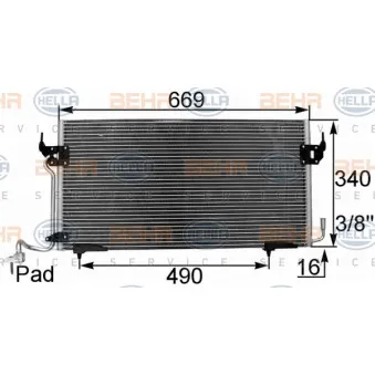 Condenseur, climatisation HELLA 8FC 351 037-151