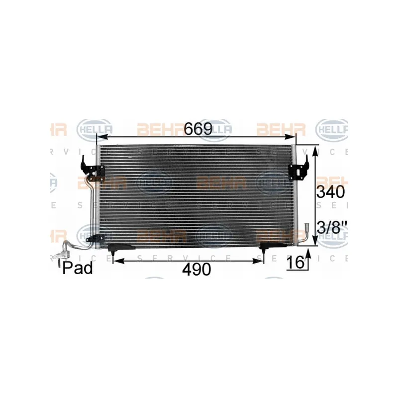 Condenseur, climatisation HELLA 8FC 351 037-151