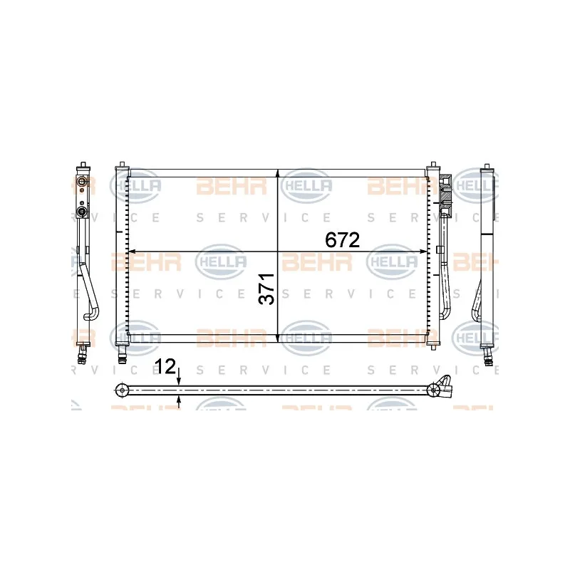 Condenseur, climatisation HELLA 8FC 351 037-474