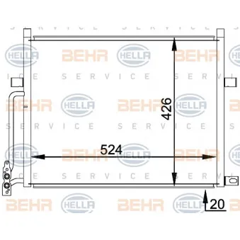 Condenseur, climatisation HELLA 8FC 351 038-204