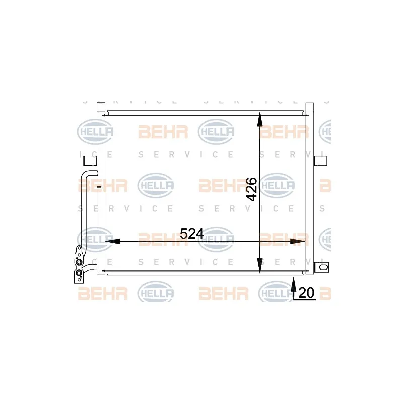 Condenseur, climatisation HELLA 8FC 351 038-204