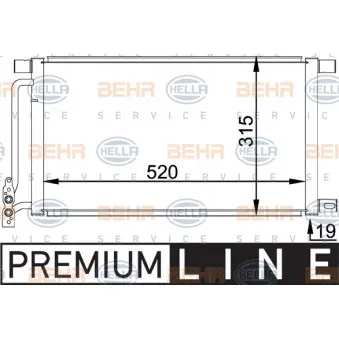 Condenseur, climatisation HELLA 8FC 351 038-211