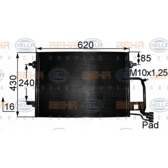 Condenseur, climatisation HELLA 8FC 351 038-421