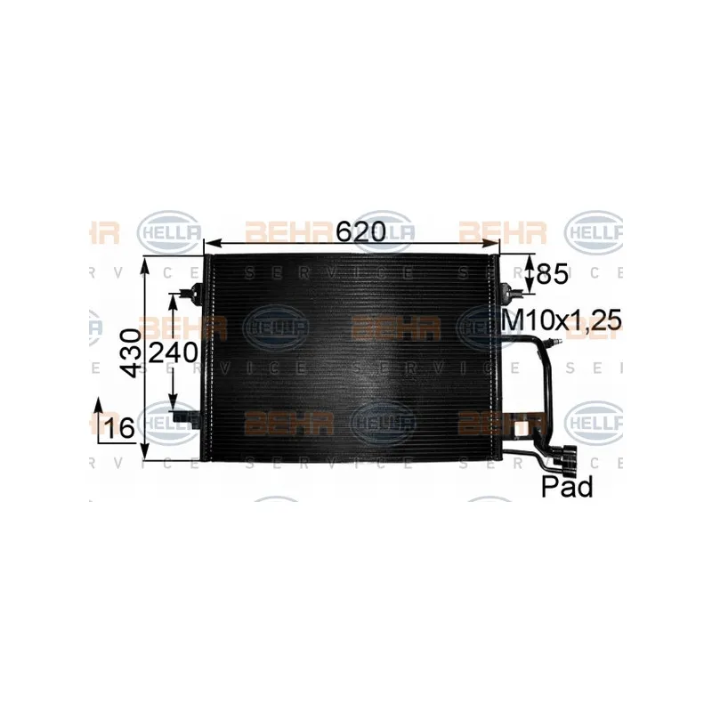 Condenseur, climatisation HELLA 8FC 351 038-421