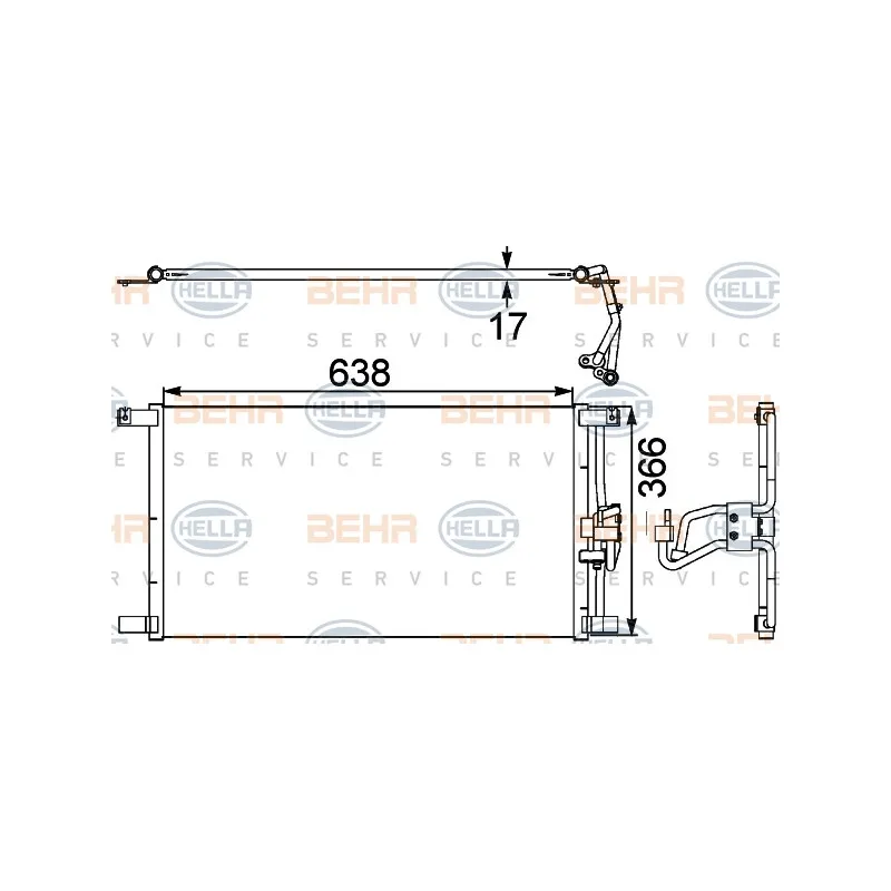 Condenseur, climatisation HELLA 8FC 351 038-481