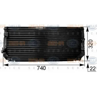 Condenseur, climatisation HELLA 8FC 351 038-521