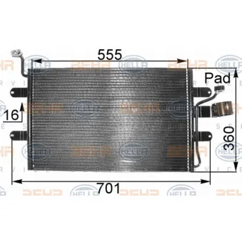 Condenseur, climatisation HELLA 8FC 351 038-691