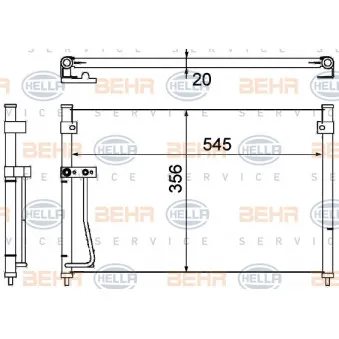Condenseur, climatisation HELLA 8FC 351 038-701