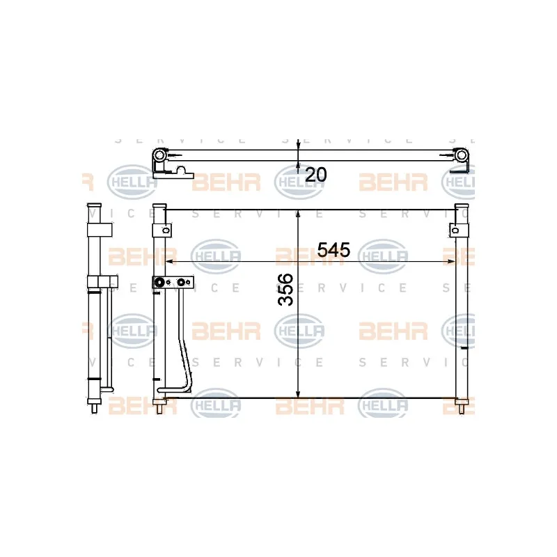 Condenseur, climatisation HELLA 8FC 351 038-701