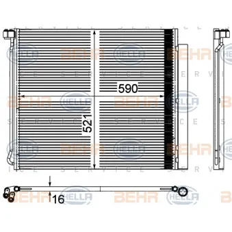 Condenseur, climatisation HELLA 8FC 351 100-704