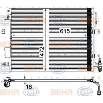 Condenseur, climatisation HELLA 8FC 351 100-744