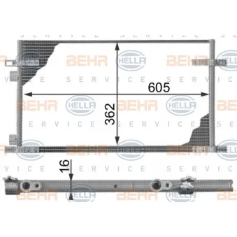 Condenseur, climatisation HELLA 8FC 351 300-014