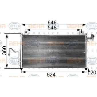 Condenseur, climatisation HELLA 8FC 351 300-471
