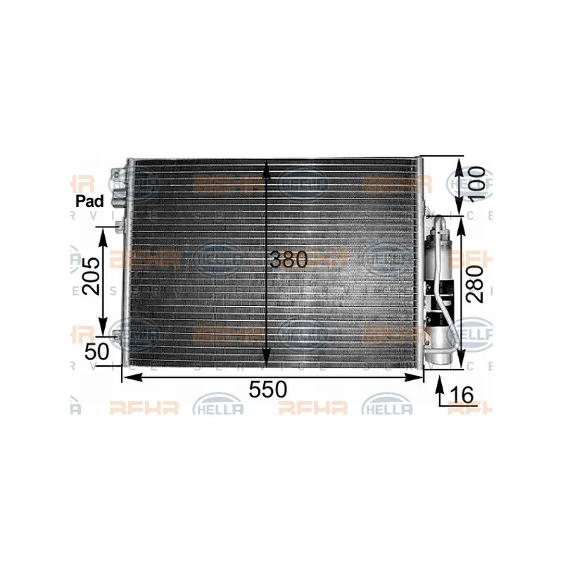 Condenseur, climatisation HELLA 8FC 351 300-491